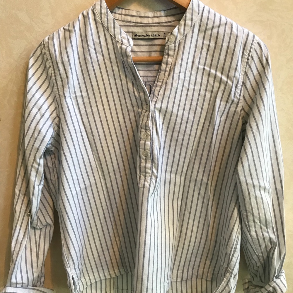 A&F Striped Popover Shirt